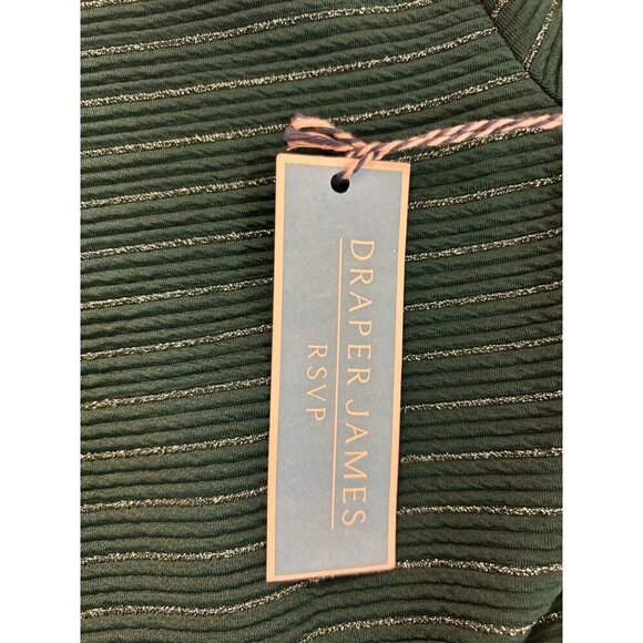Draper James Short-Sleeve Knit Tee Dress Green Metallic NWT XS - Picture 4 of 5